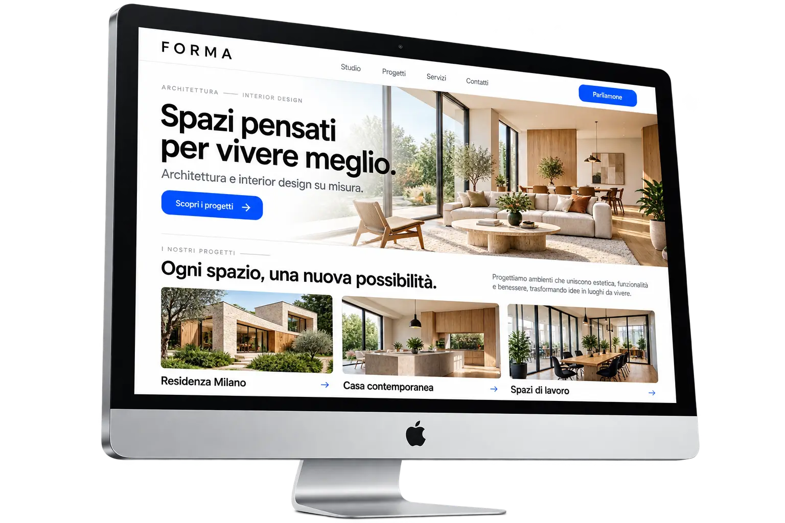 iMac con un sito web professionale